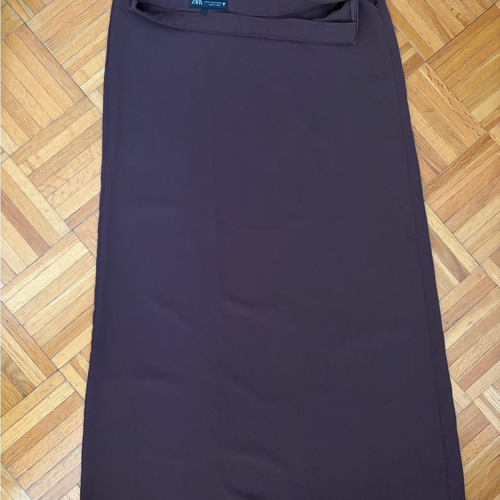 Zara brown maxi skirt